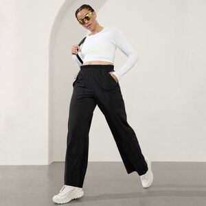 Athleta | Tekkie High Rise Parachute Pants Black Size 6